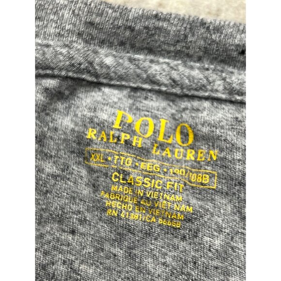 Polo Ralph Lauren Classic Fit Grey V-neck Short Sleeve T-shirt Size XXL - Picture 4 of 8
